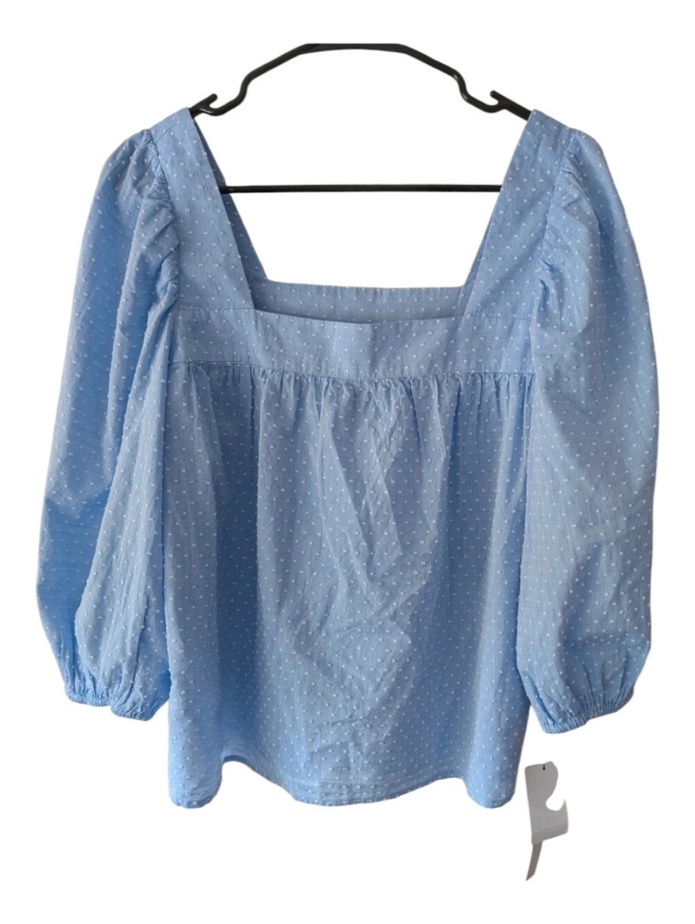 NWT Caslon Cottagecore Swiss Dot Babydoll Blouse Puff Sleeve Top XS